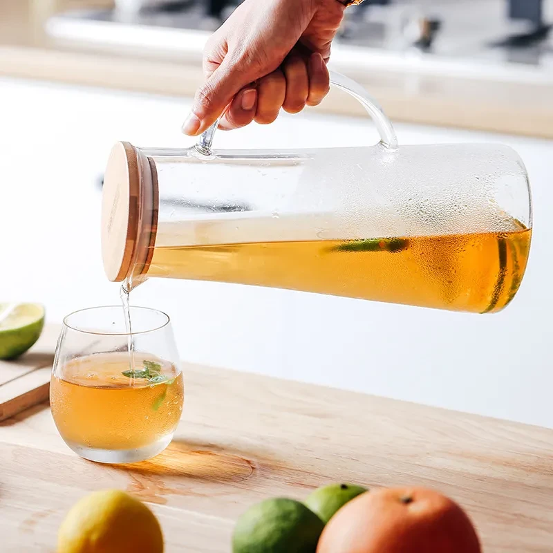 Glass Kettle, Cool Kettle, Cold Kettle, Household Transparent Large Capacity Juice Jug, Drink Jug, Milk Jug