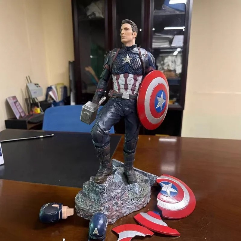Avengers Endgame 43cm Big Captain America Steve Double-Headed Sculpture