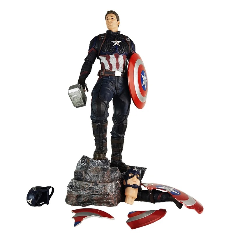 Avengers Endgame 43cm Big Captain America Steve Double-Headed Sculpture
