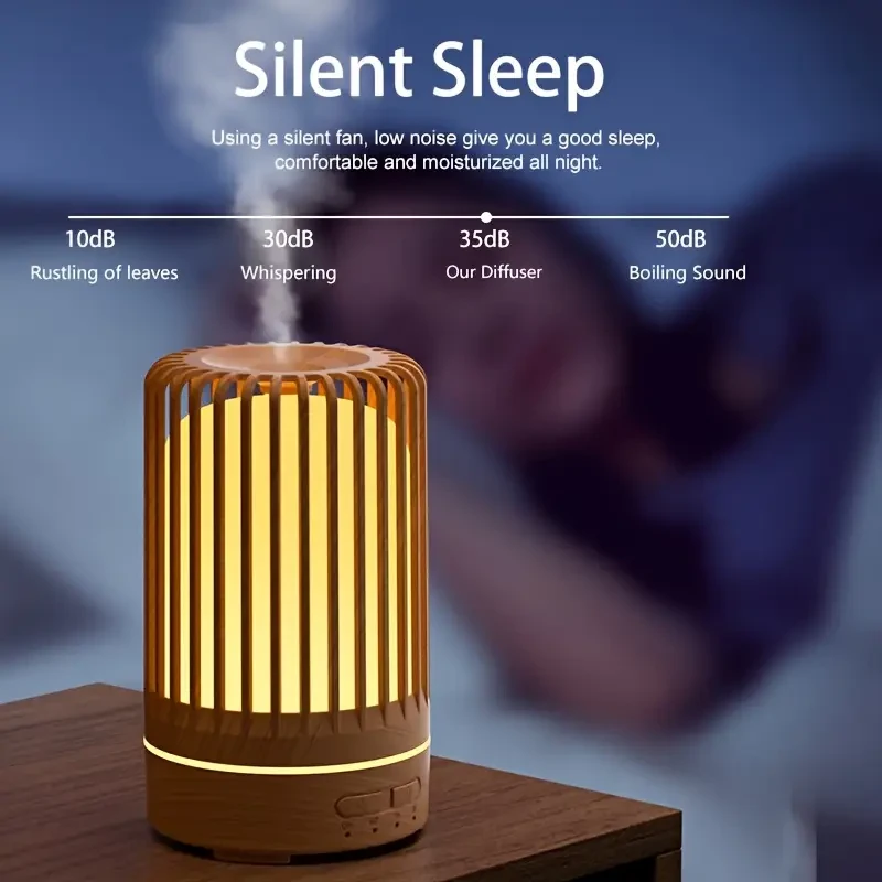 Soundwave Technology Aroma Diffuser Humidifier with 7-Color LED Lights  USB Powered, Mini Essential Oil Diffuser for Bedroom, Office, Cafe & Yoga, Birdcage Design, Timer Setting, 150ml