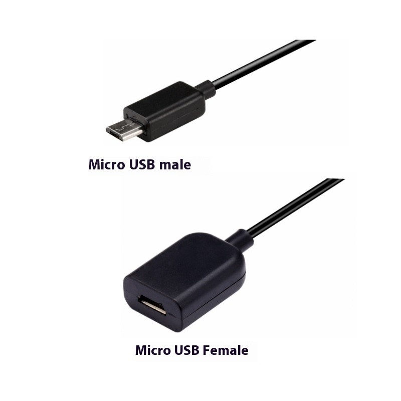 Android MICRO USB Male To MICRO USB Female 5-core Extension Cable