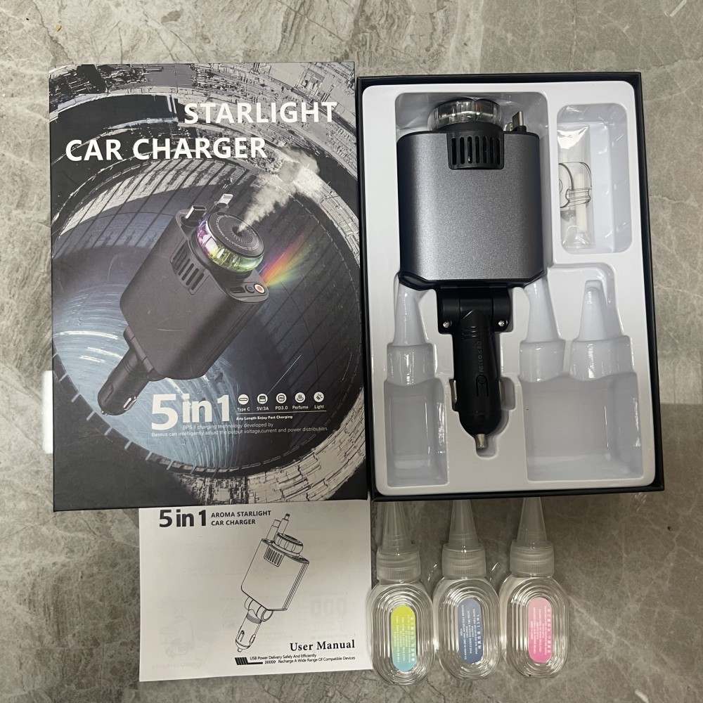 Multifunctional Purple Light Car Phone Charger