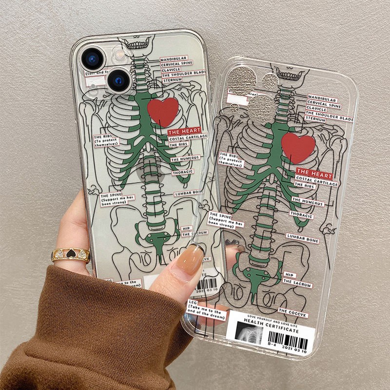 Skull Transparent All-inclusive Soft Case Protective Cover Phone Case