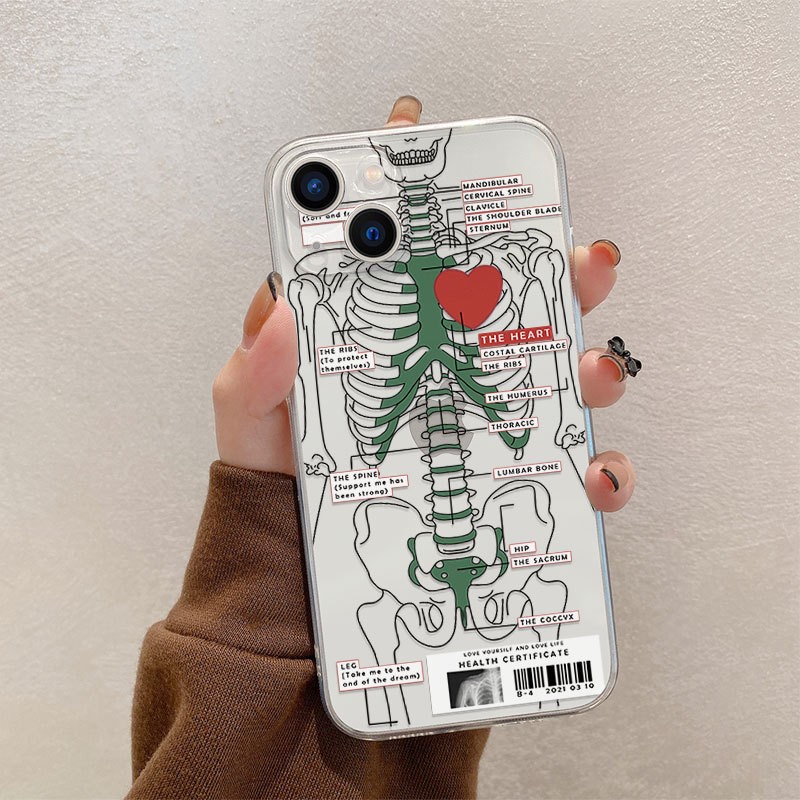 Skull Transparent All-inclusive Soft Case Protective Cover Phone Case