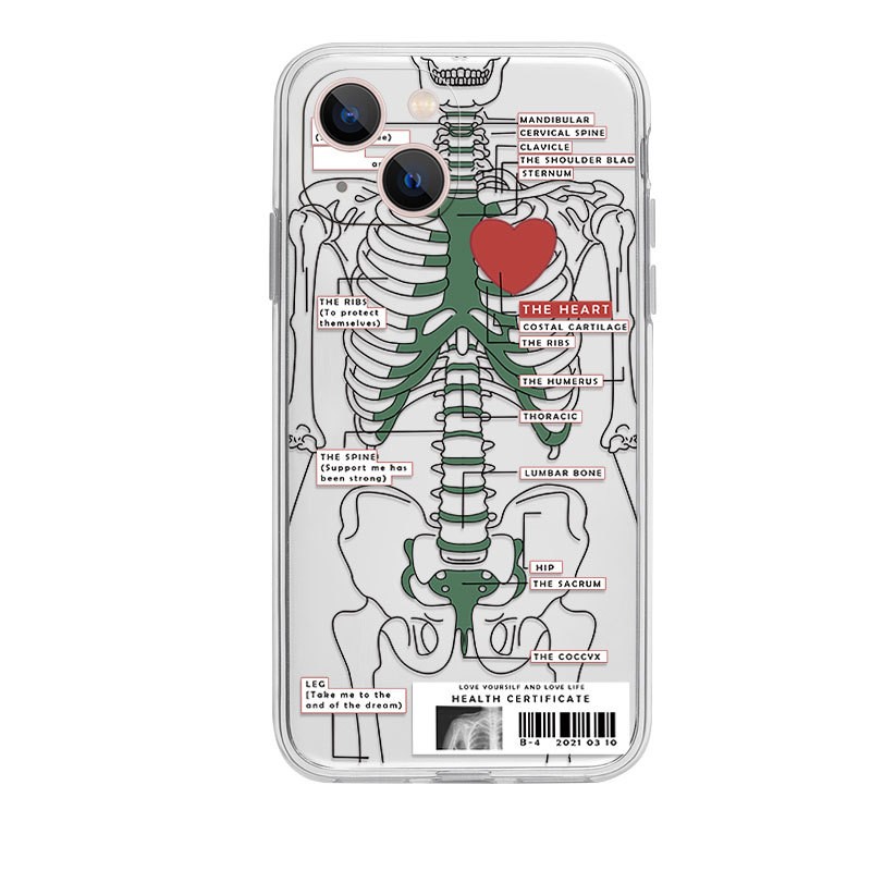 Skull Transparent All-inclusive Soft Case Protective Cover Phone Case