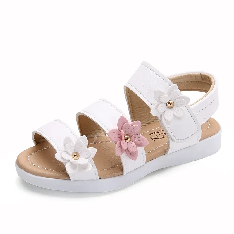 Girls Sandals Gladiator Flowers Sweet Soft