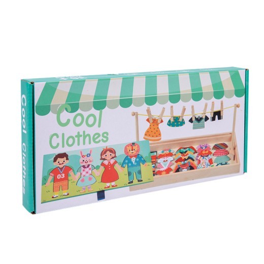Children's Early Education Perception Puzzle Wooden Variety Hang The Clothes Dressing Educational Toys
