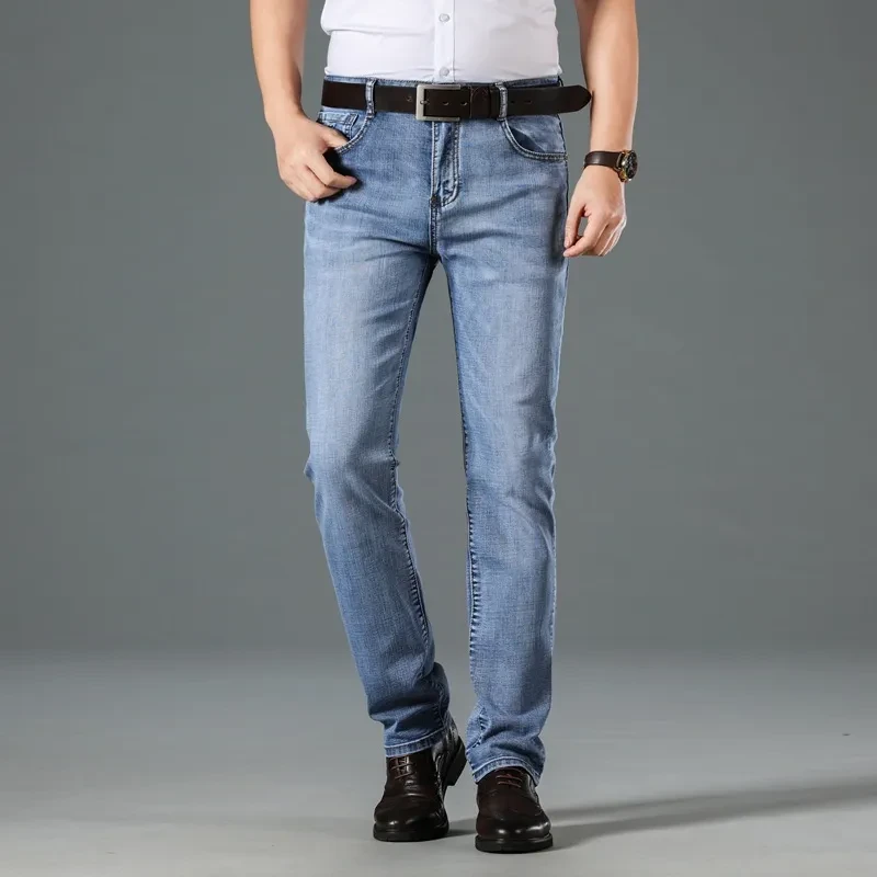 Mens Light Blue Straight Leg Jeans