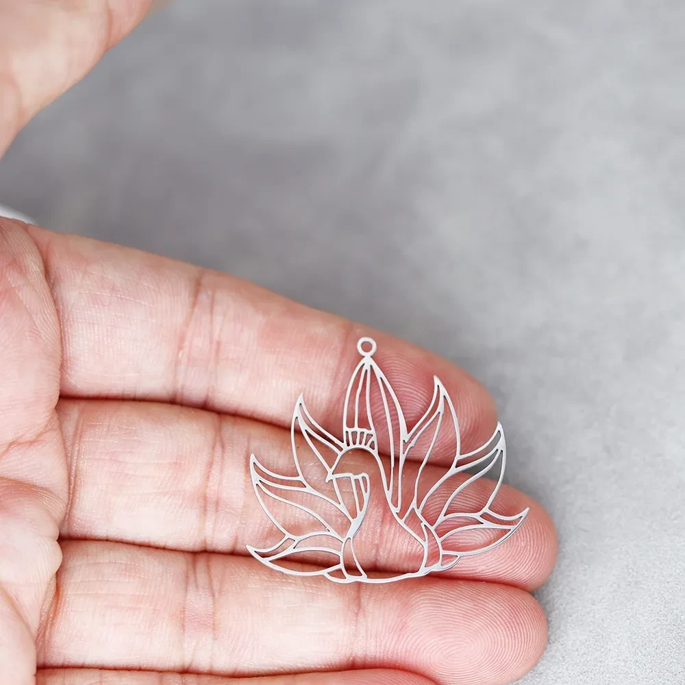 New Geometric Stainless Steel Peacock Pendant