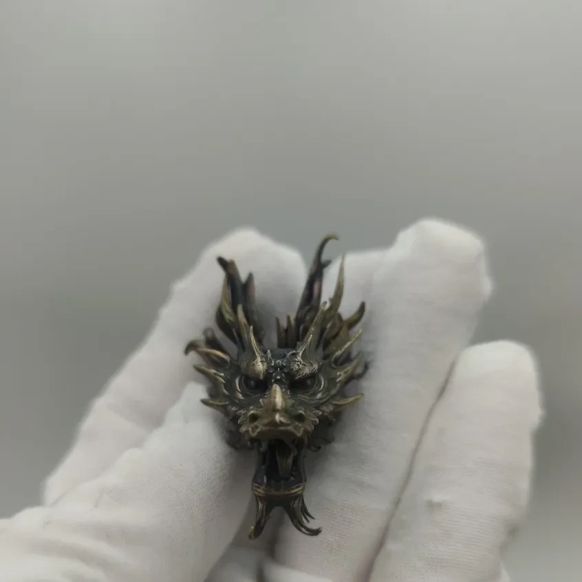 Vintage Hip Hop Pure Copper Dragon Pendant Accessory