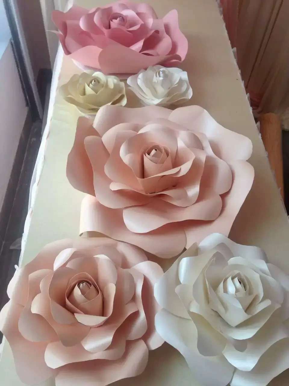 Window Decoration Stage Living Room Background Paper Flowers