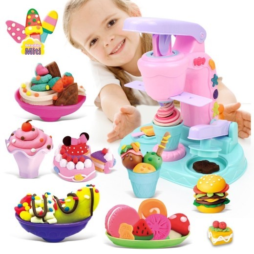 Fun Colored Clay Ice Cream Machine Children's Making Mold Suit Educational Toys