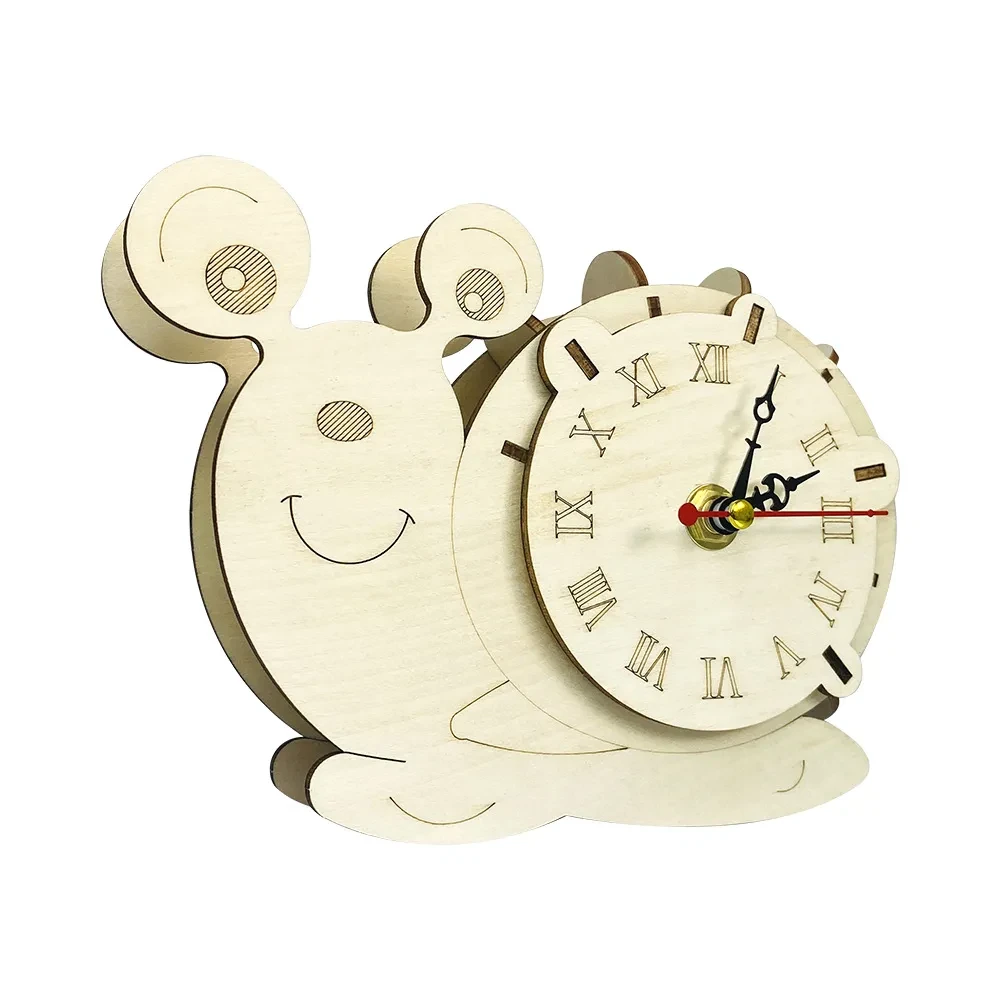3D Jigsaw Toy Wooden Snail Clock