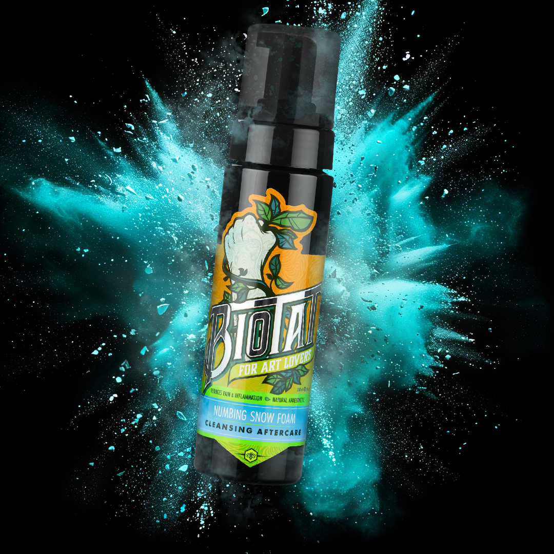 Natural Numbing Snow Foam Aftercare Cleanser by BioTat