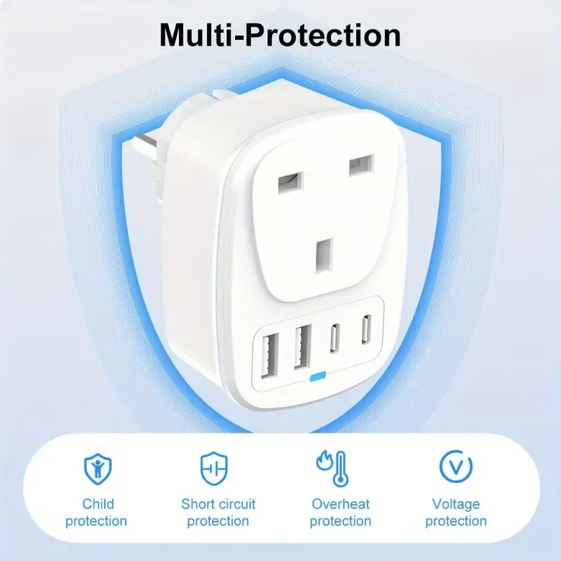 European Travel Adapter - 2 USB Type-C