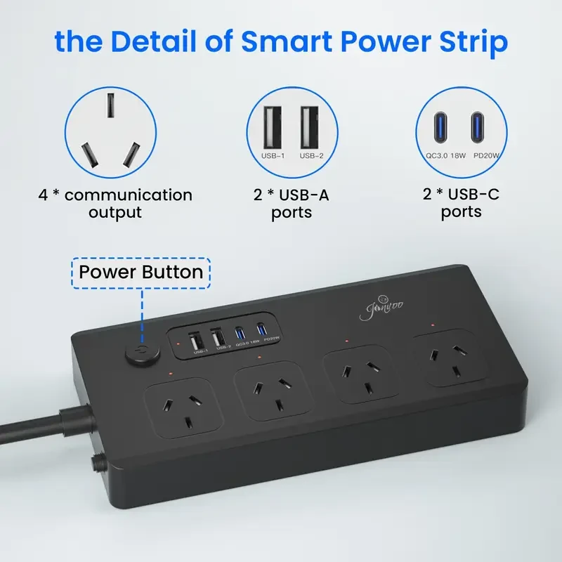 Jinvoo Surge Protector - 4 AC & USB