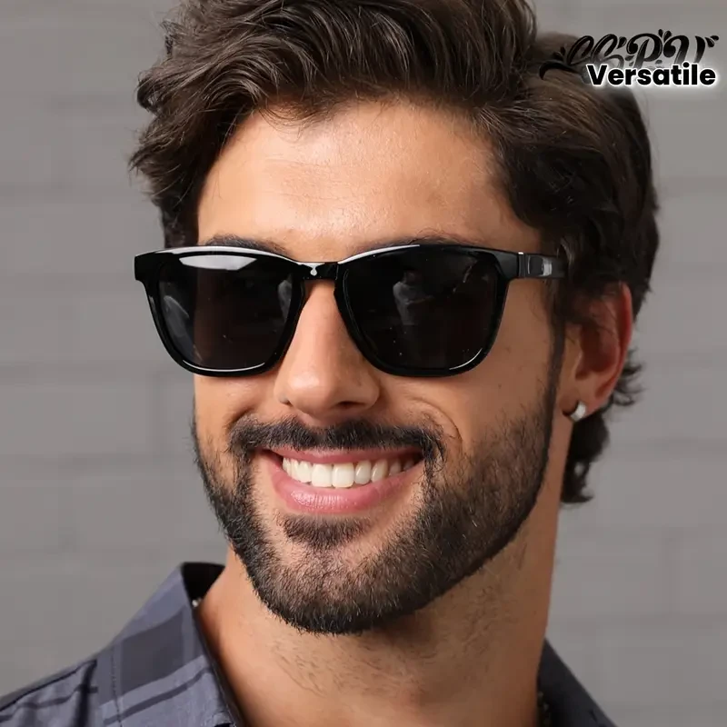 SSPV Unisex Black Square Polarized Fashion Glasse