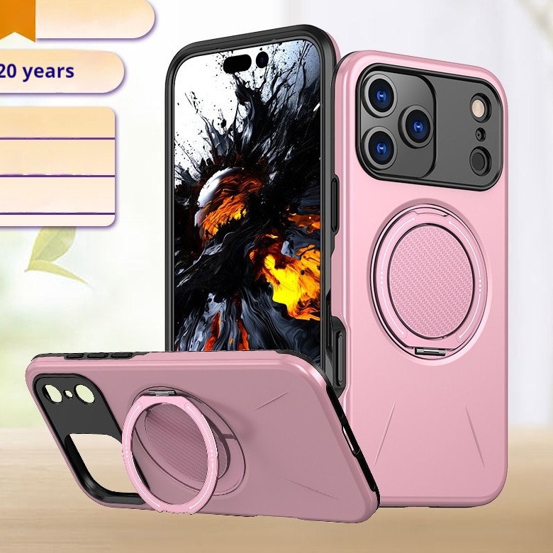 Suitable For 17Pro Phone Case Rotating Damping Magnetic Bracket Two-in-one
