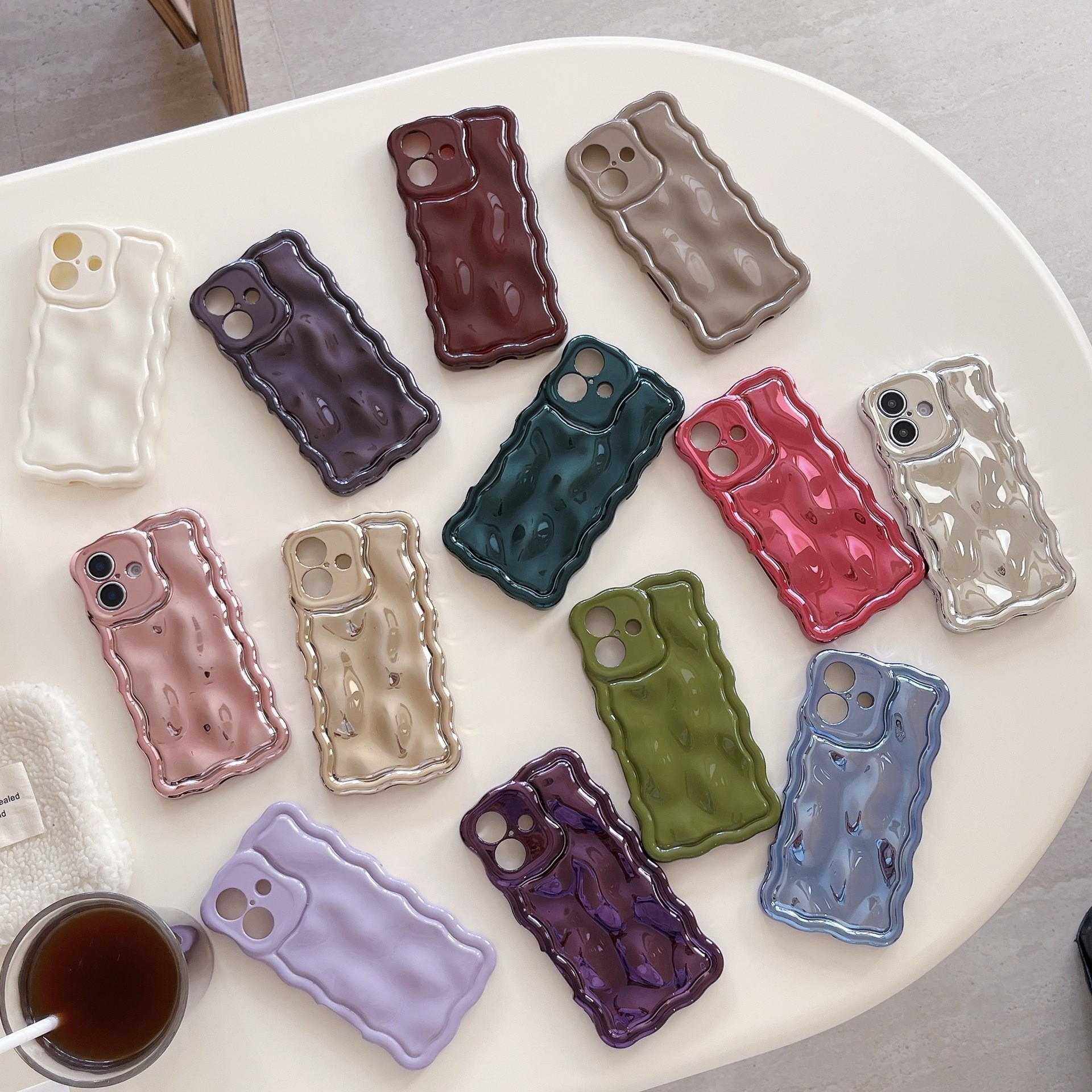 Ins Niche Water Ripple For 17pro Max Phone Case