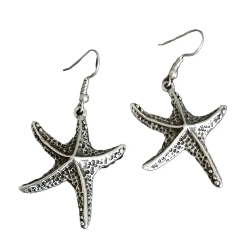 Simple Starfish Shape Drop Earrings Alloy
