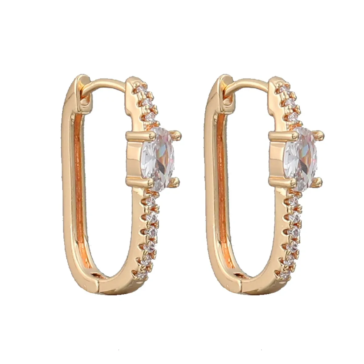 Exquisite Small Oval Alloy Micro-inlaid Ear Clip