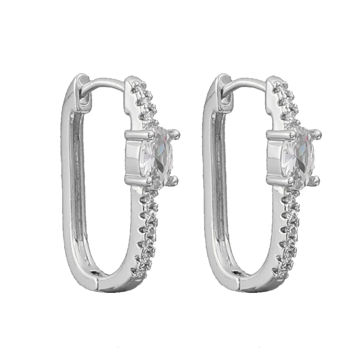 Exquisite Small Oval Alloy Micro-inlaid Ear Clip