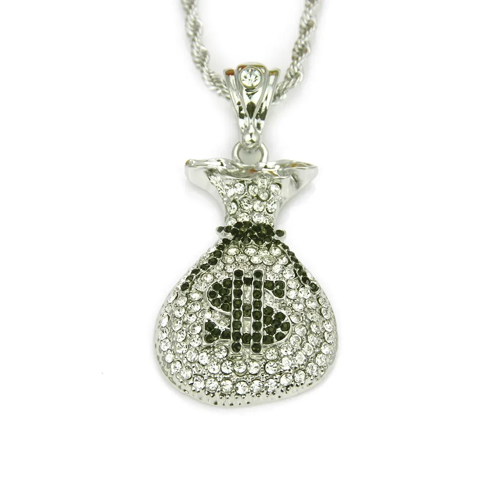 Black Diamond Beauty Pouch Pendant Necklace