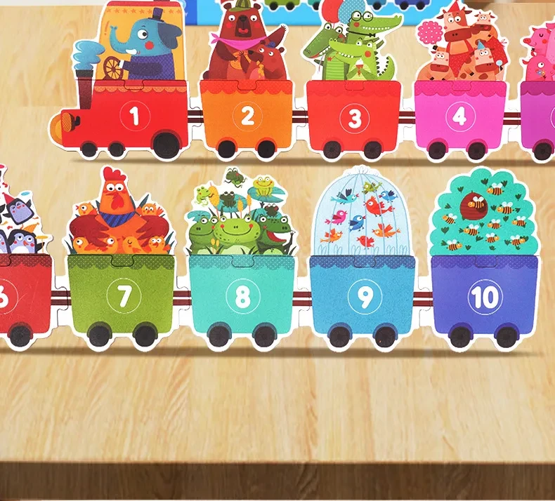 Manufacturer Color Digital Animal Puzzle Toy Children's Puzzle Scientific And Educational Toy Cross-border Train Gift