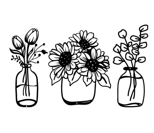Silhouette Vase Combination Wall Decoration