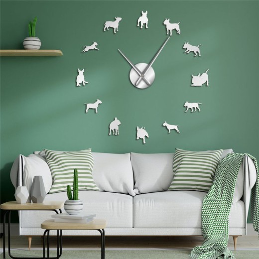 Wall Cow-head Terrier Wall Clock Pet Shop Decoration