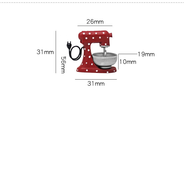 Miniature Christmas Scene Red Simulation Mini Mixer Dollhouse Accessories