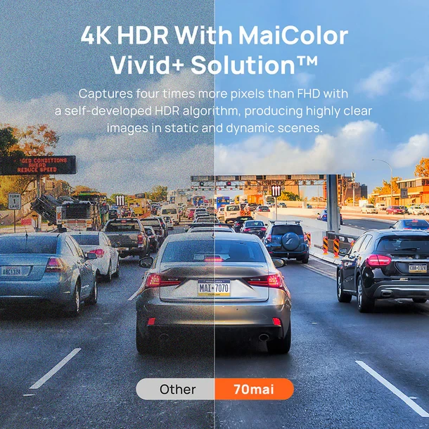 70mai Dash Cam 4K A810 with Sony STARVIS 2 IMX678, 4G LTE & Dual HDR Supported