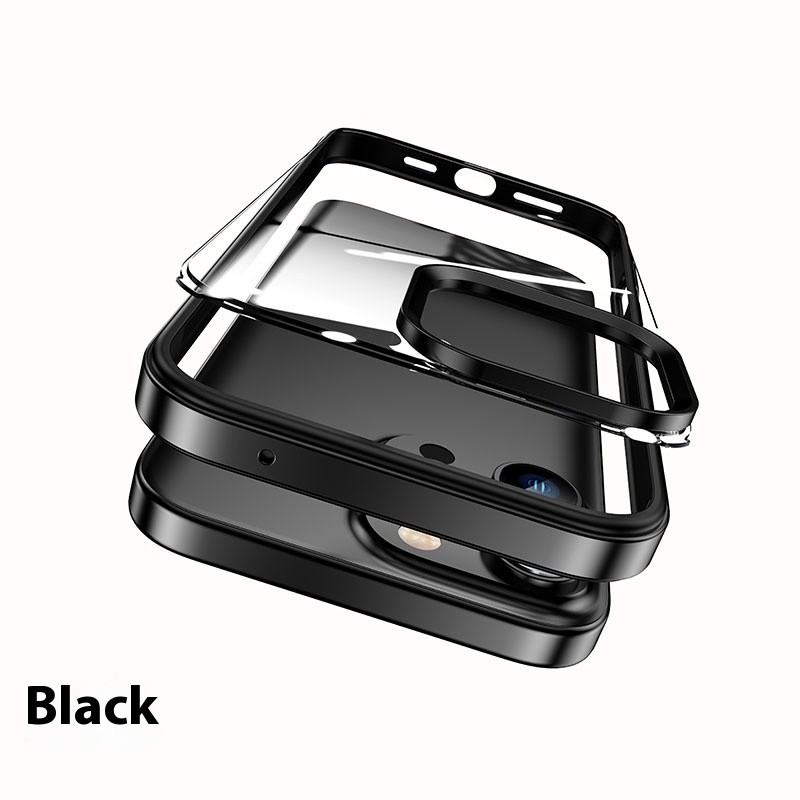 Metal Border Shell HD Transparent Flexible Glue Heat Dissipation Drop-resistant All-inclusive Shell Phone Case