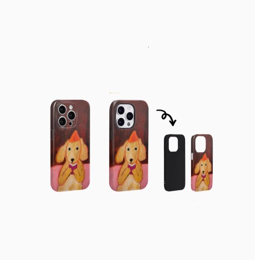 Reading Dog Oil Painting Suitable For 16 Phone Case Sheath
