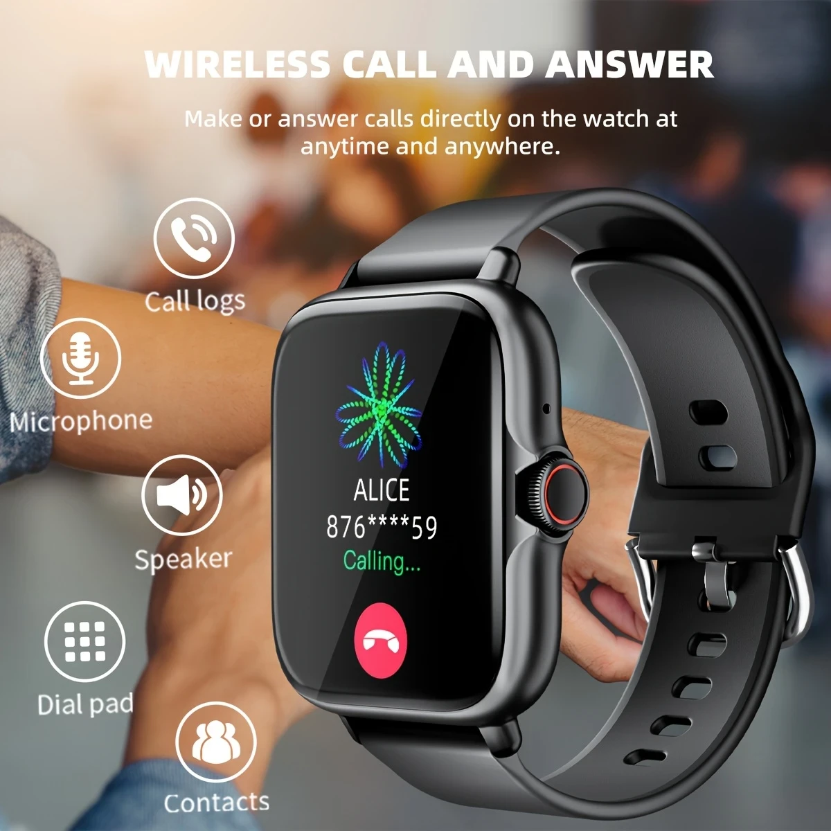 [Full Touch Screen] Sports Smart Watch  1.83'' Full Touch Screen Display, Sleep Monitoring, Pedometer, and Information Alerts, Compatible with iPhone and Android Phones, Ideal Gift for Men and Women