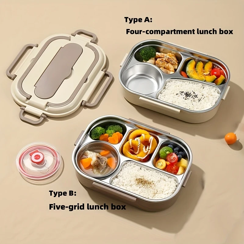 304 Stainless Steel Bento Box with Insulation Bag  Single Layer, Ideal for Student and Outdoor Meal Take