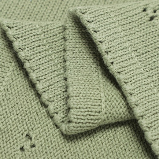 Baby Boys' And Girls' Knitted Solid Color Hollow-out Dot Quilt Quilt
