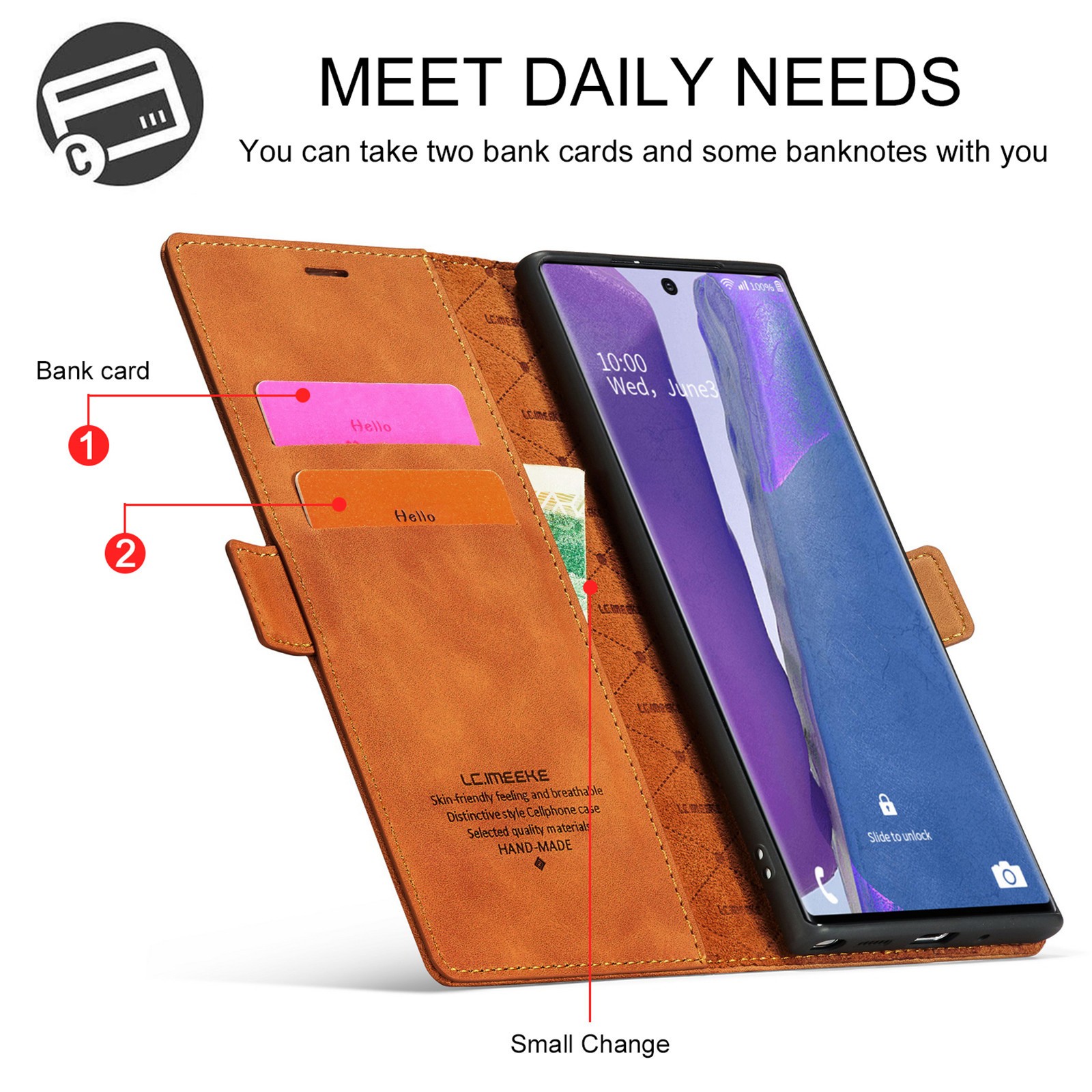 Casual Simple Leather Flip Phone Protective Case