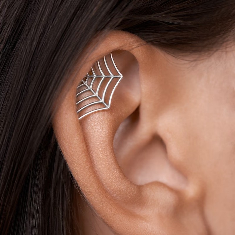Spider Web Stud Earrings Personality Halloween Horror