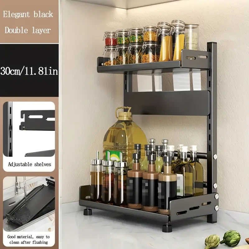 Steel Multi-Tier Spice Rack for Kitchen Countertop