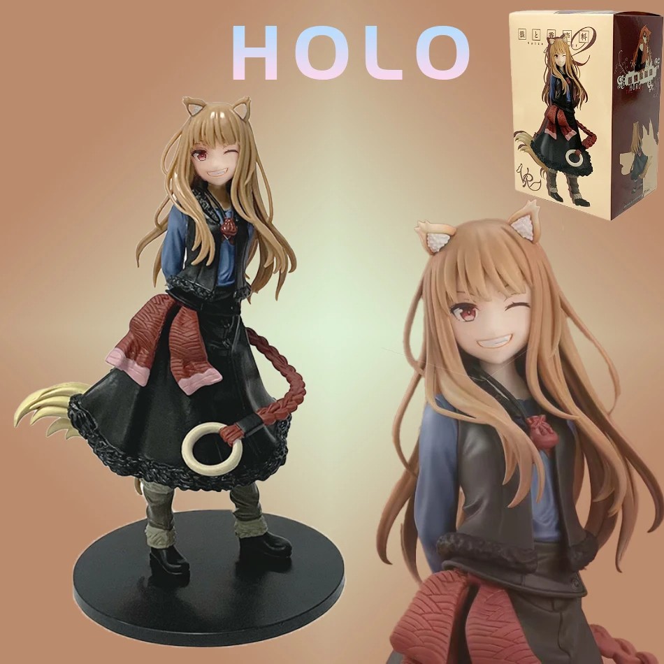 17cm Holo Wink Anime Figure Model Wolf Tail Girl PVC Action Figure