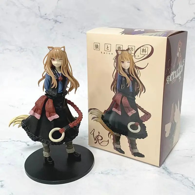 17cm Holo Wink Anime Figure Model Wolf Tail Girl PVC Action Figure