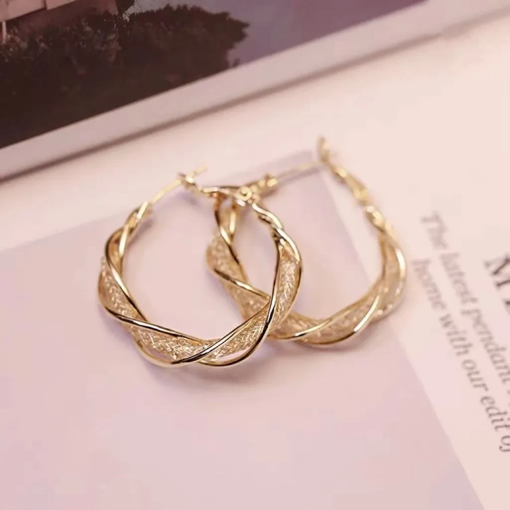 Luxurious Womens Golden Geometric Hoop Earrings with Sparkling Rhinestones Vintage Bohemian Style, Stainless Steel Posts, Perfect Gift for Special Occasions, Novelty Earrings