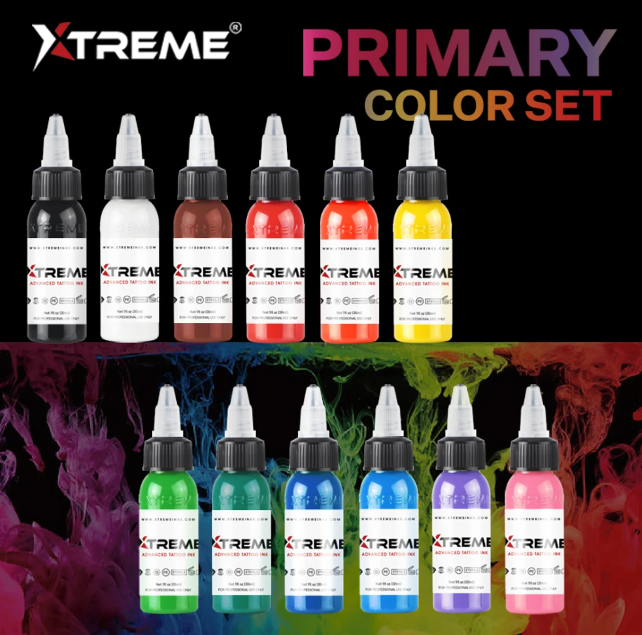 12 Primary Colour Set Xtreme Ink