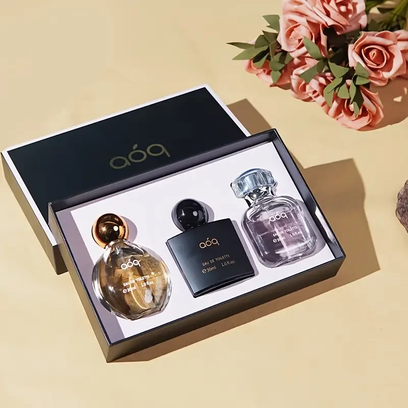 AOQ Paris Night Perfume Gift Box  3 Bottle Women's Perfume Set, Sexy Vanilla Sweet Body Spray, Rich and Light Scent, Long-Lasting Fragrance