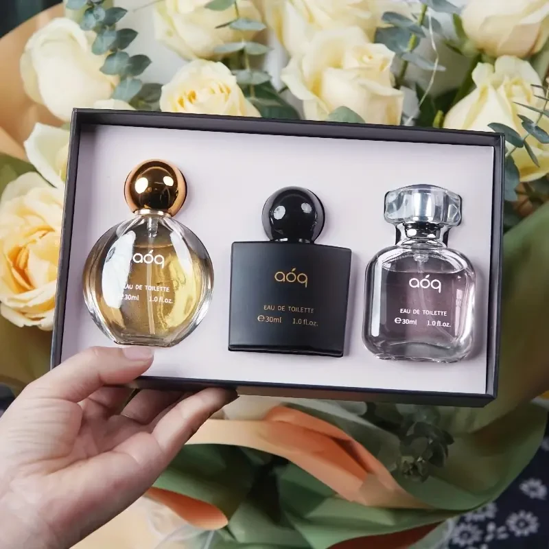 AOQ Paris Night Perfume Gift Box  3 Bottle Women's Perfume Set, Sexy Vanilla Sweet Body Spray, Rich and Light Scent, Long-Lasting Fragrance