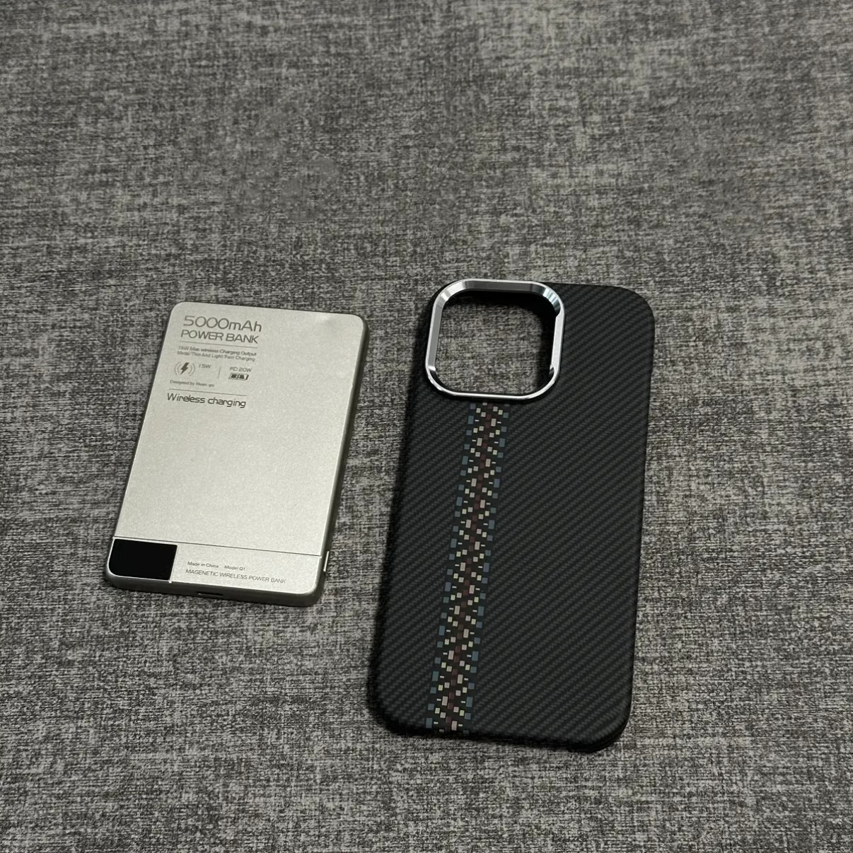 Magnetic Phone Case Carbon Fiber Texture Ultra-thin Protective Cover