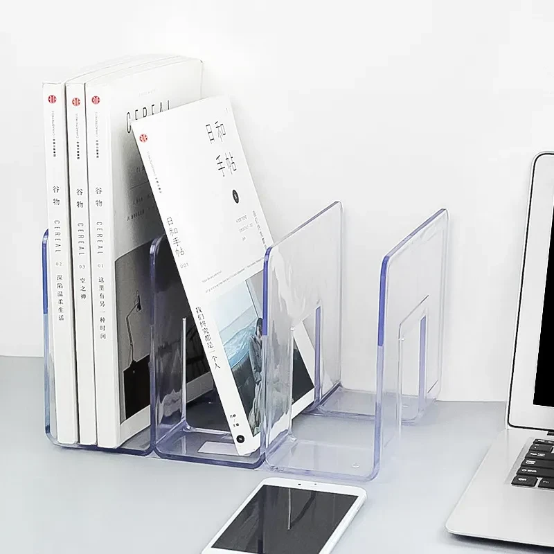 Acrylic Transparent Book Stand Desktop Storage Divider