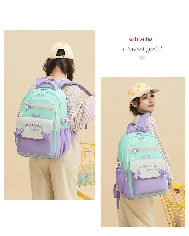 New Student Schoolbag Colorful Contrast Color Schoolbag