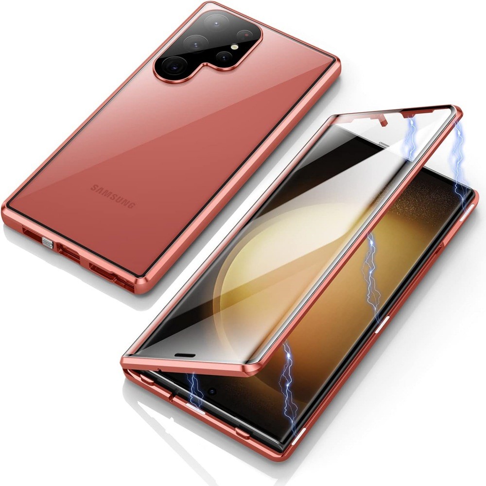 Magnetic King Phone Case Glossy Metal Magnetic HD Peep-proof Buckle Mirror Drop-resistant